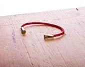 BRZN Bullet Casing Bracelet Red recycled .22lr shells black 550 paracord wire men women