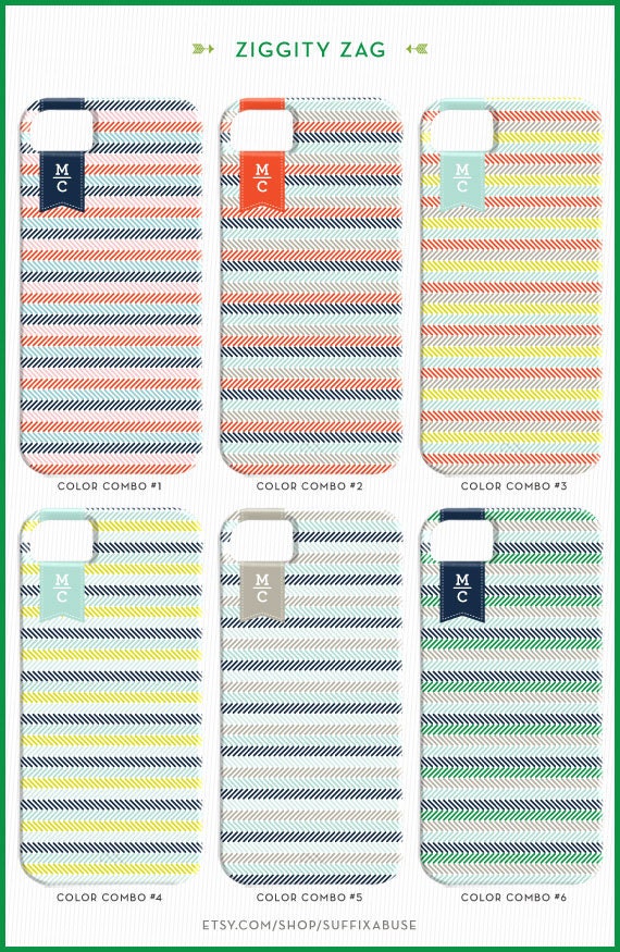 Ziggity Zag // Personalized Slim Case for iPhone 5, 4S or 4