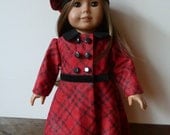 American Girl doll clothes - Red coat and beret