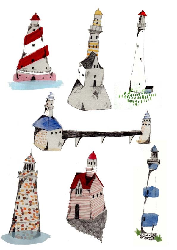 Wall Decor. Light houses. limited edition art print by Amyisla. Wall Art and Decor.
