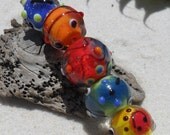 Lampwork  Beads,Handmade Bright  Glass Beads Set SRA LETEAM Glassymom