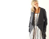 Long Grey Wool Tweed Jacket