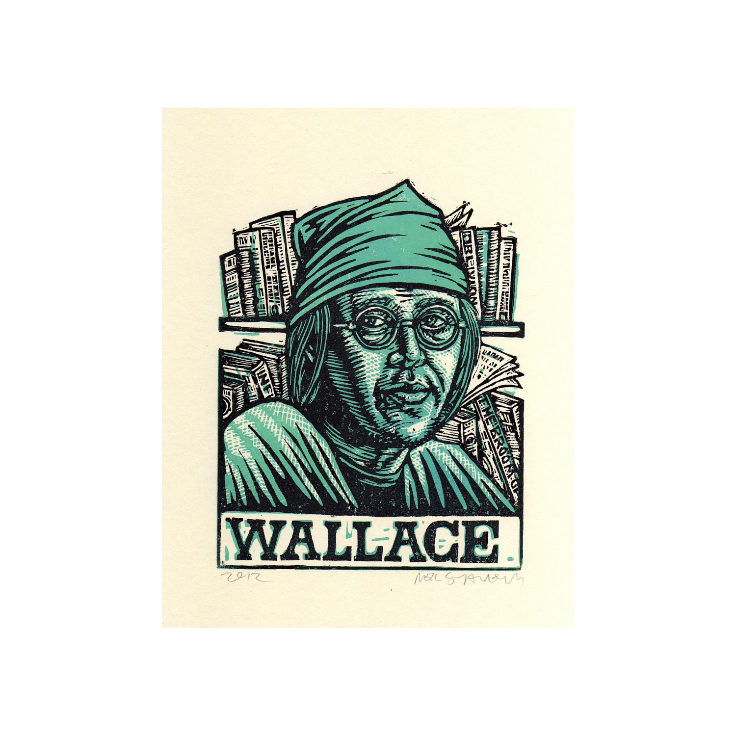 David Foster Wallace Linocut Art Print