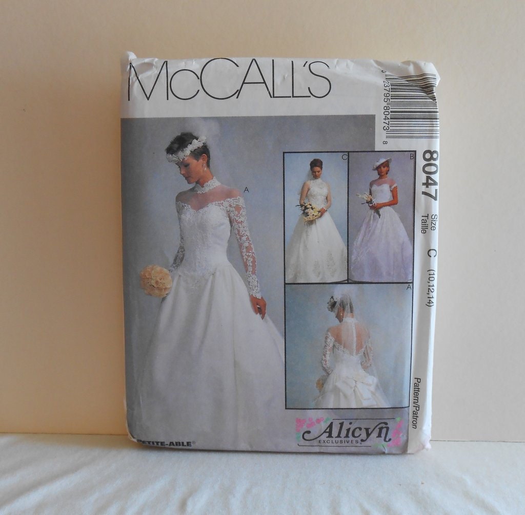 Women's Wedding Gown Size 10-12-14 UNCUT McCall's 8047 Sewing Pattern