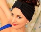 Black Turban Headband - Jersey Knit - Lots of Colors