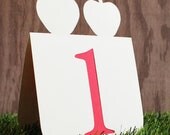 Wedding Table Numbers with Double Apple Accent 1 to 25