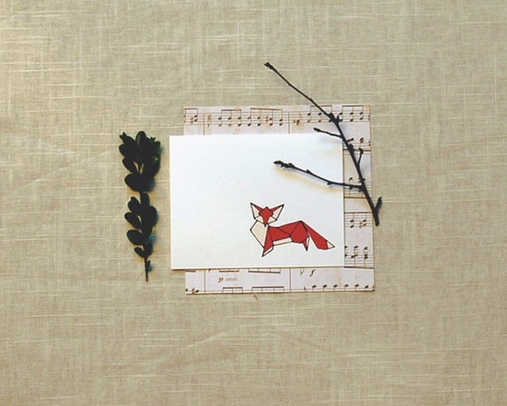 Fox Origami Stationery
