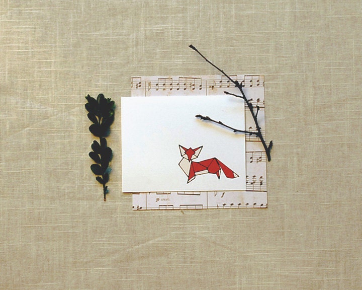Fox Origami Stationery