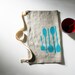 Linen Apron. Hostess Apron. Turquoise. Kitchen Spoons.