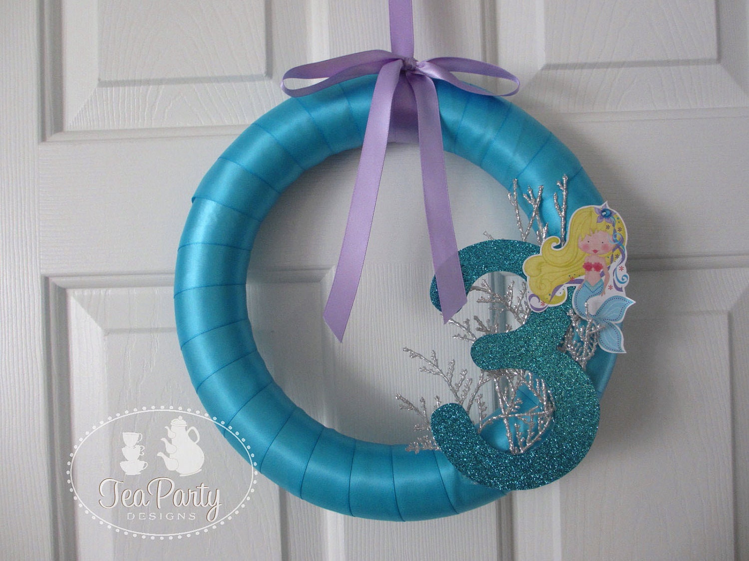Blue Lagoon...Customized Mermaid Party Door Wreath Sign Il_570xn