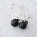 Black Lava Rock Earring, Sterling Silver Long Earring, Volcanic Black Jewelry, Santorini Jewelry, Everyday Black Jewelry, Spring 2013