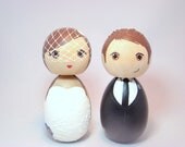 Kokeshi Doll Wedding Cake Toppers Custom Hand Painted