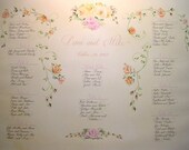 Seating Chart.  Calligraphy and Custom Art painted to match your wedding theme.