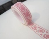 Washi Tape Roll in Sweet Pink Heart Print