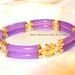 Stylish Purple/Lavender Jade Bracelet - 18KGP Double Row, Longevity / Long Life