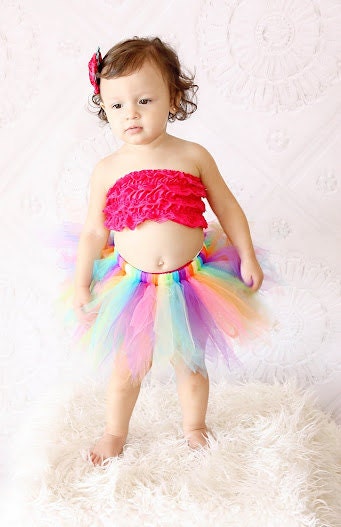 Neon Brights Rainbow Pixie Tutu -toddler girl dress Birthday