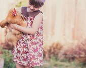 Mod Dress / Vintage Fabric / Burgundy Cream Floral /  'Gracie' newborn to 2T