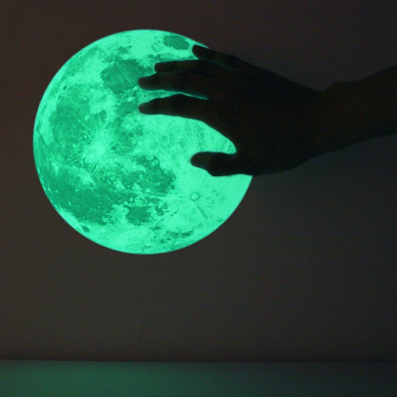 The Moonlight sticker /M-size, CLAIR DE LUNE (glow in the dark moon wall sticker - 21cm)