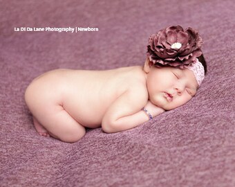 Brown Baby Flower Headband-Newborn Headbands-Baby Headbands-Toddler-Children-Adult-Flower Headbands-Photo Prop