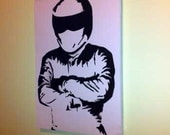 The Stig Spray Painted Stencil Pop Art Portrait Painting On Canvas