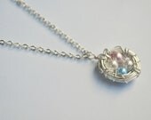 Custom Bird's Nest Necklace - Mother's Necklace - Customized Bird Nest Necklace