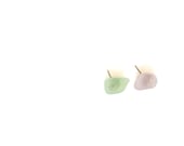 Seaglass Beach Glass Earrings- Mismatched- Seafoam and Lavender