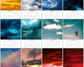 2013 Photo Calendar, Buy 3 get 1 for free, Dramatic Skies Calendar, Office calendar, 5x7 loose leaf calendar, 12 mini prints, desk calendar
