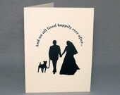 Dog Wedding Cards, Engagement or Wedding Thank You Cards Pack of 12// Choice of Lab, Doxie, Westie, Terrier Silhouette