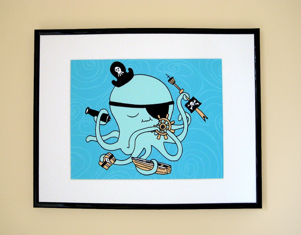Pirate Octopus Giclee Print