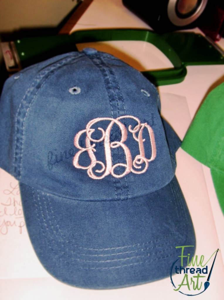 LADIES Monogram Baseball Cap Hat FABRIC strap Mom Bridesmaid Bride Bachelorette College