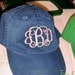 LADIES Monogram Baseball Cap Hat FABRIC strap Mom Bridesmaid Bride Bachelorette College