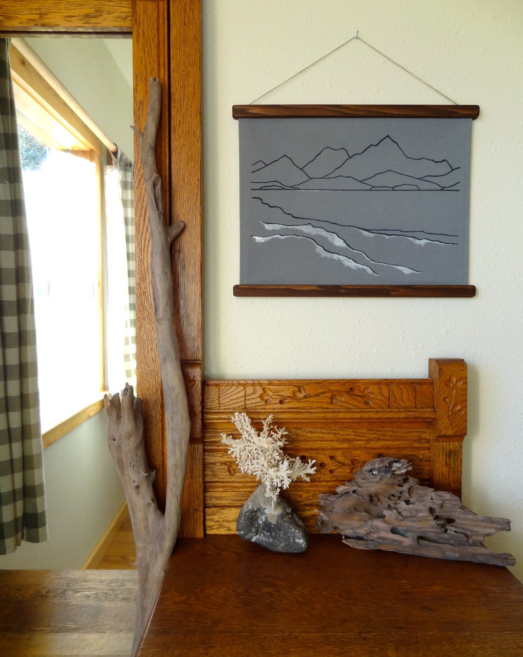 Nautical Home Decor - Gray Screen Print - Rustic Wall Art