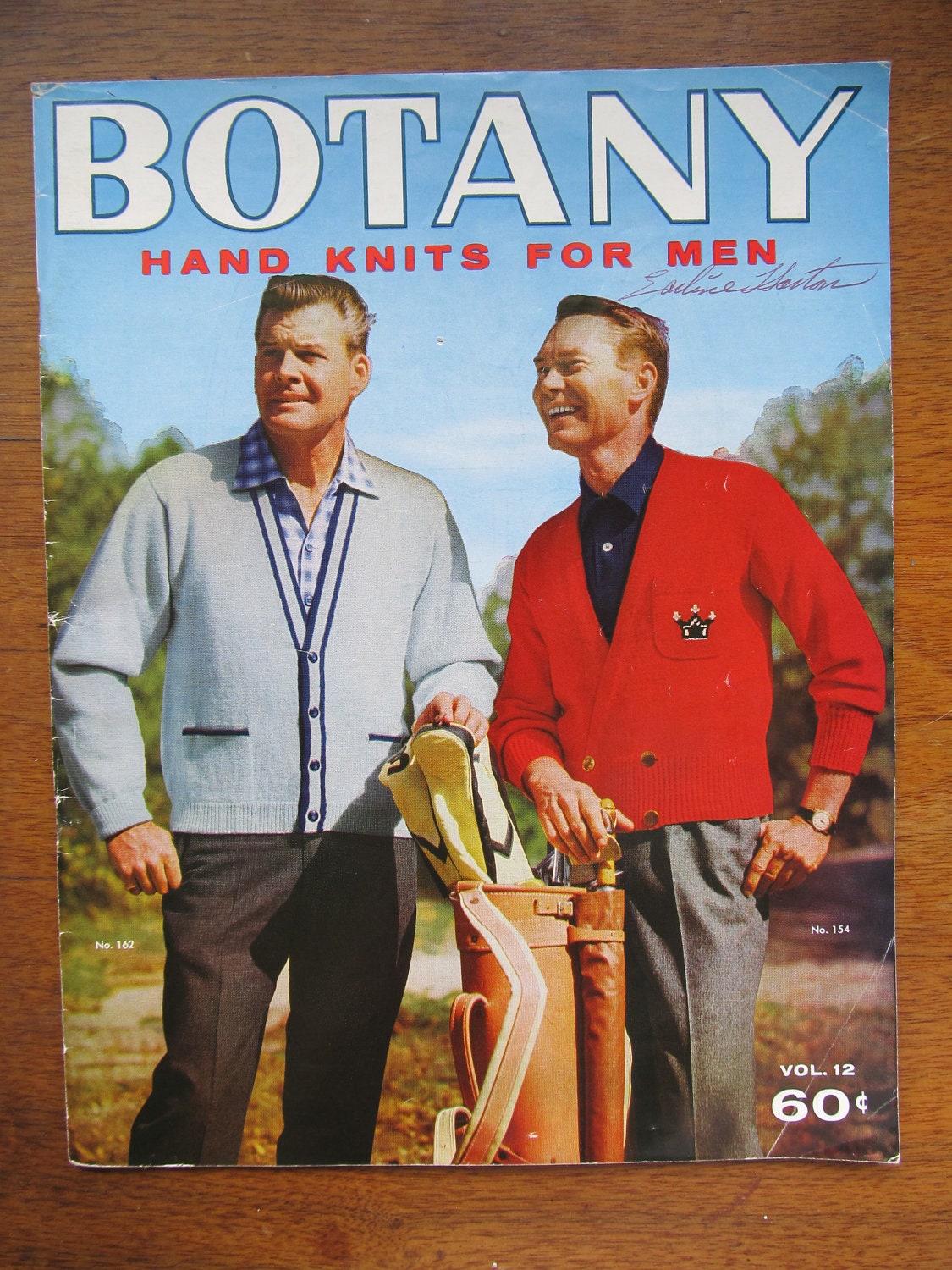 Botany Hand Knits for Men (1958, Illustrated) Mens Vintage Knit Sweater Patterns from the 50s