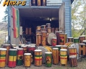 Nya Harps Professional Nyabinghi Drums - 3 Drums with Custom Art