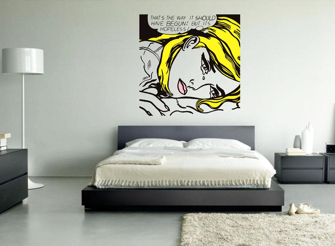 Pop Art Roy Lichtenstein "Hopeless" Extra Large vinyl wall decal