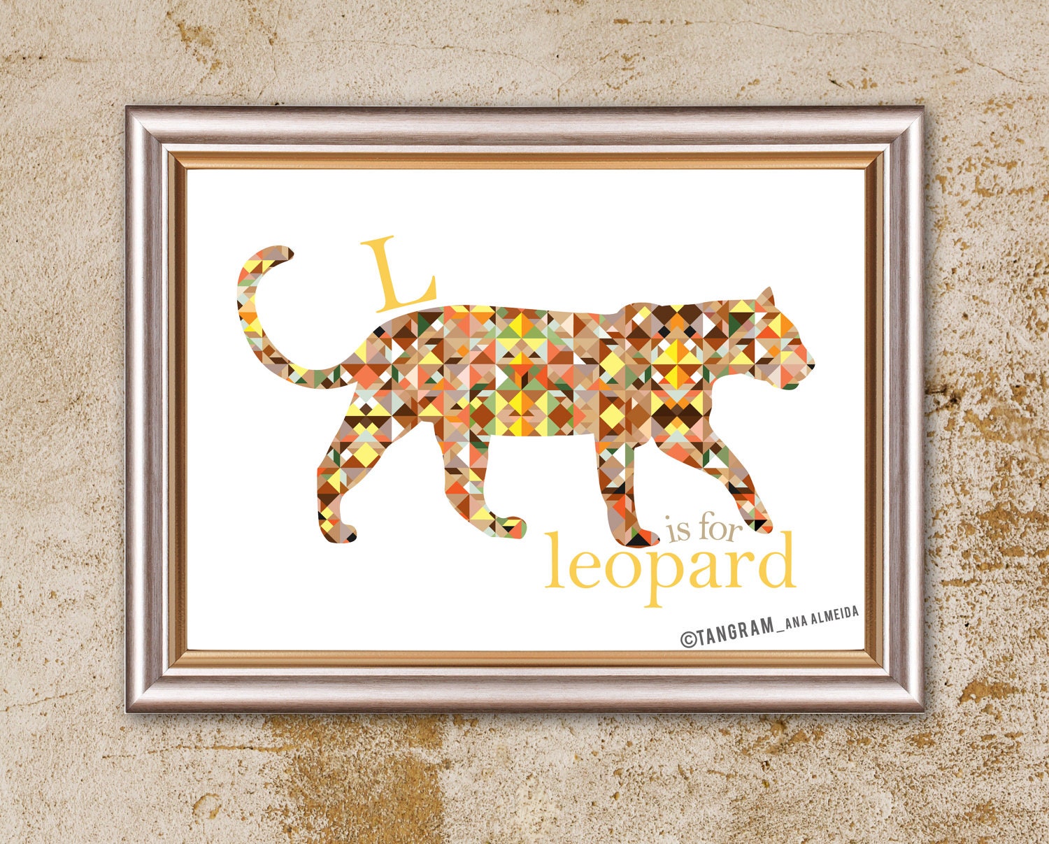 Geometric Art Baby Boy Nursery & Baby Girl too. Baby Poster WALL DECOR, L is for Leopard Poster Art, Alphabet ABC Educational A3