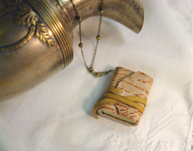Leather Journal Necklace - Romantic Victorian Pendant Jewelry - The Story Within