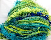 HandSpun Art Yarn merino wool bulky Electric Wave SPIN TO ORDER Kitty Grrlz FunctionArt Art Yarn