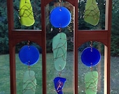 Suncatcher, Sun Catcher, Stained Glass, Sea Glass, Beach Glass, Copper, Framed, Hanging