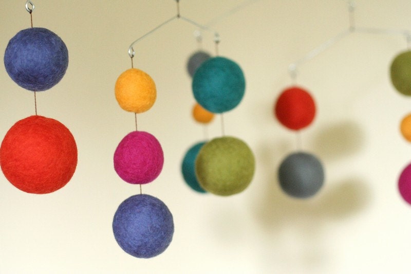 Maisie - Eco Friendly - Natural - Felted Wool - Baby Mobile