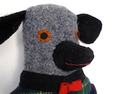 Dog doll boy in Plaid wool