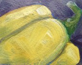 Acrylic painting of Yellow Bell Pepper  ACEO