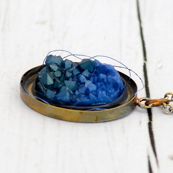 Blue Ombre Faux Quartz Necklace