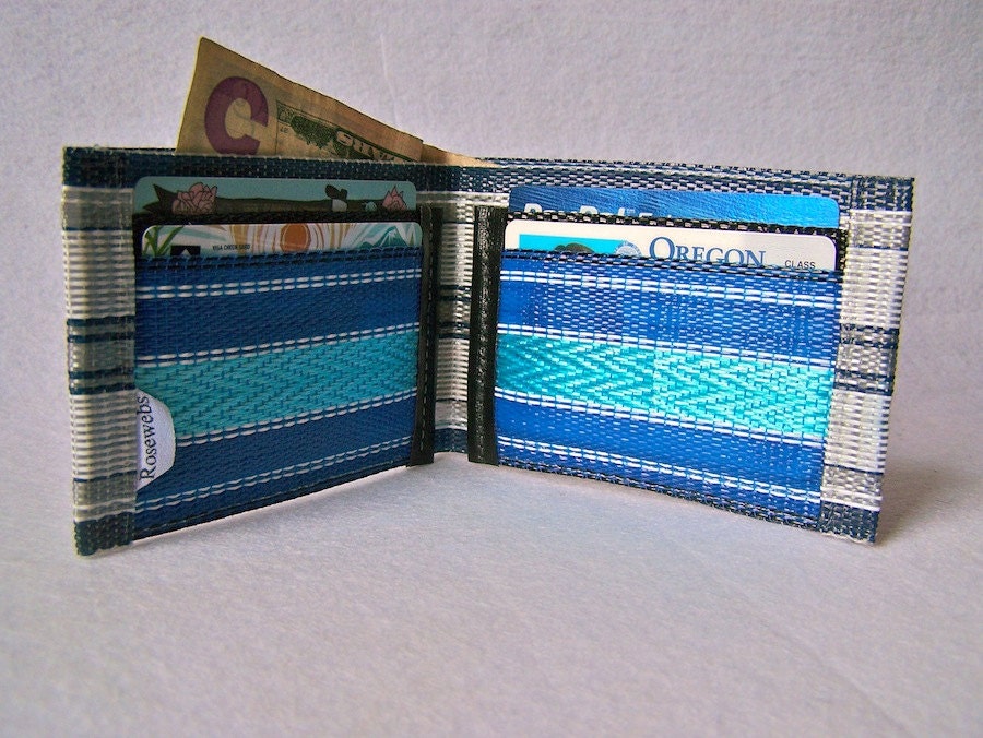 Web Wallet Navy Stripe