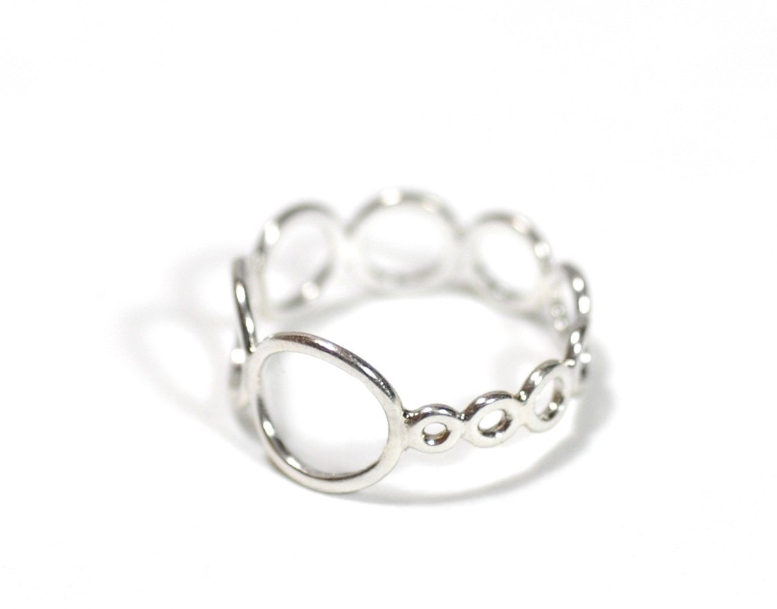 Gradient Circle Ring- solid sterling silver