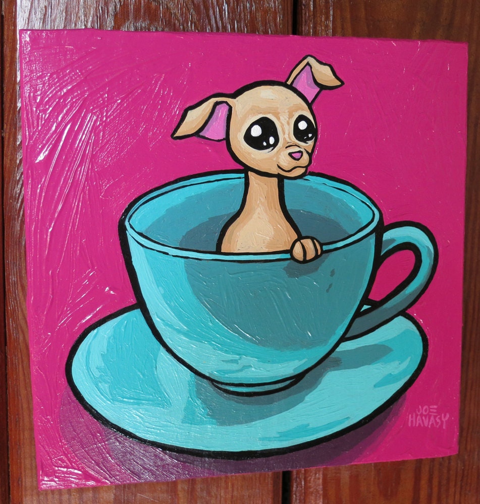Teacup Chihuahua 6x6 Original Painting