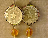 Stars Fell on Alabama - Vintage Alabama Tax Tokens Tins Bezels Recycled Repurposed Earrings