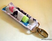 Purple Butterfly Key Fob Chapstick Holder