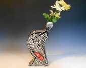 SALE   Porcelain Art Nouveau Inspired Lady Vase