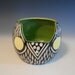 Modern Carved Porcelain Owl Pot Sculpture